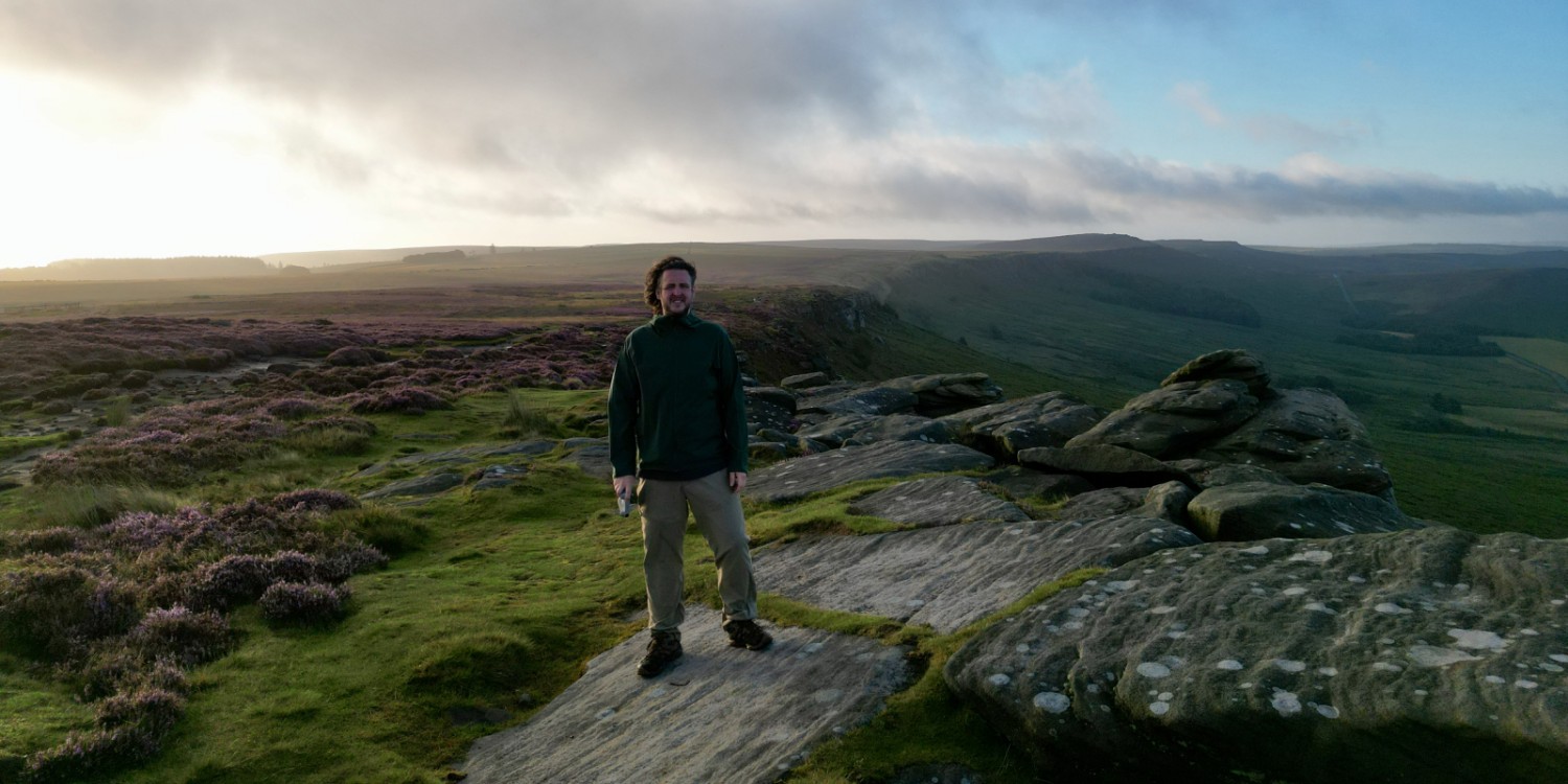James Sheriff stood atop Stanage Edge